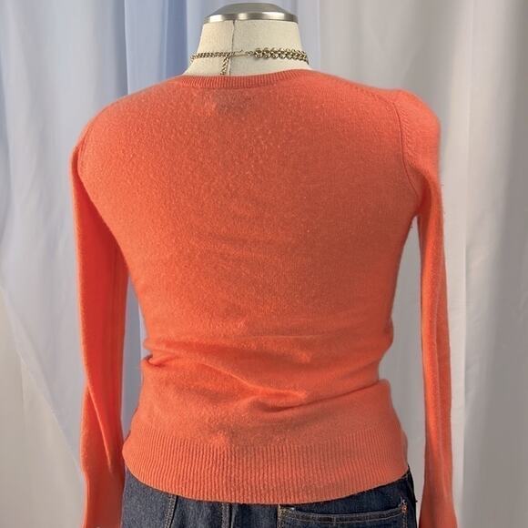 Alex Marie coral orange cashmere v-neck pullover sweater size small - Picture 2 of 7